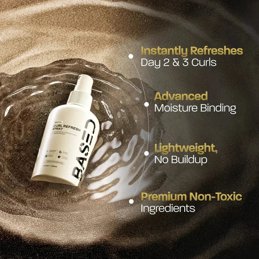 BASED Curl Refresh Spray - side angle for men UK