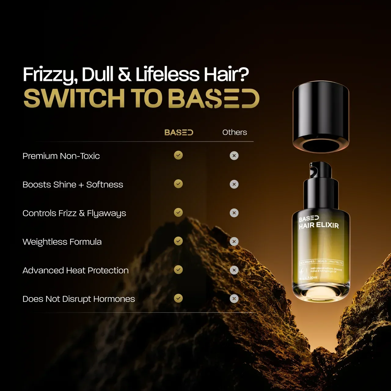 BASED Hair Elixir - lifestyle shot for men UK