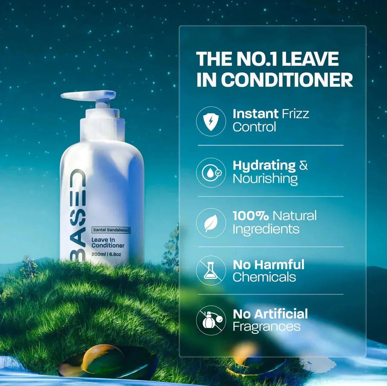 BASED Leave-In Conditioner - side angle for men UK