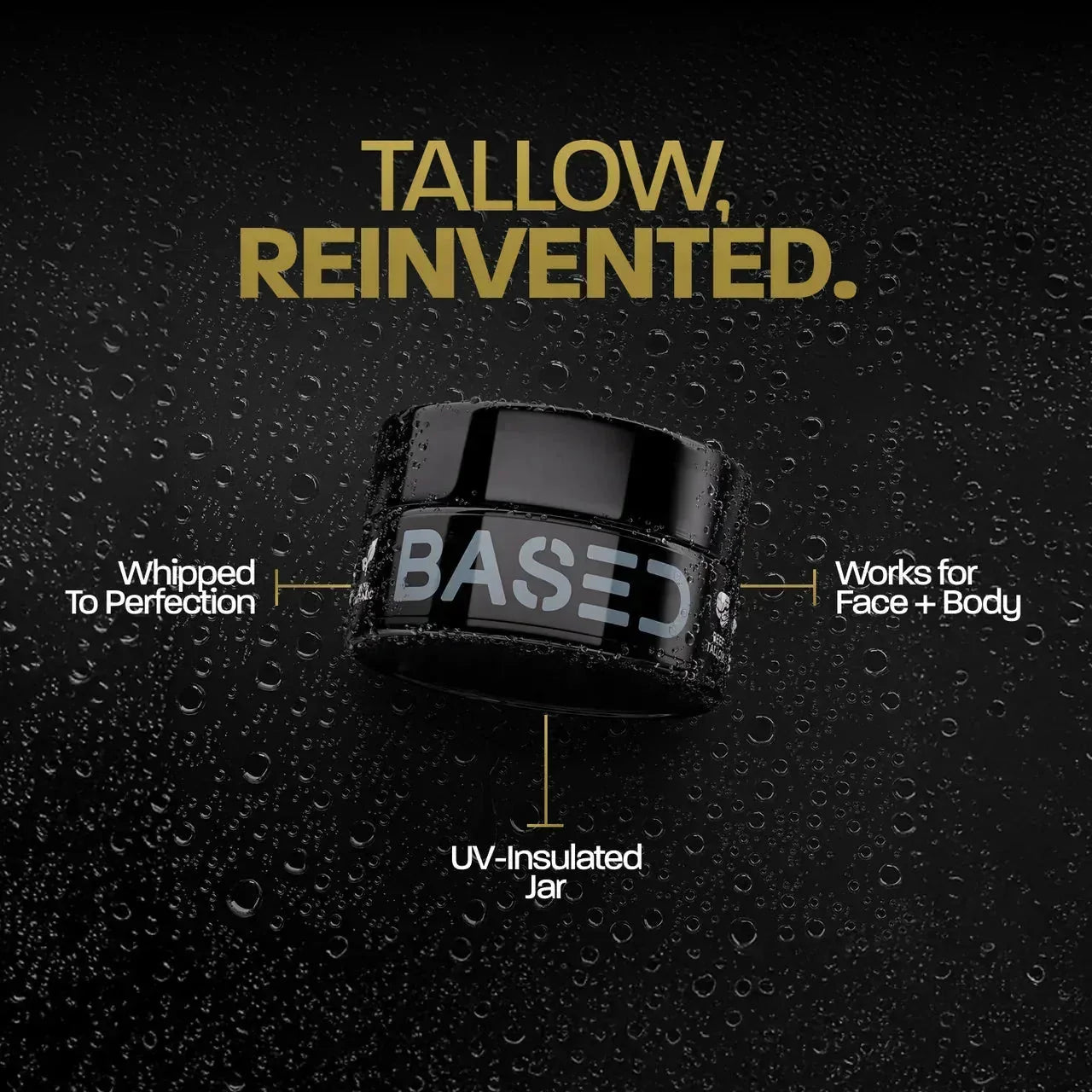 BASED Whipped Tallow Moisturiser - product label for men UK